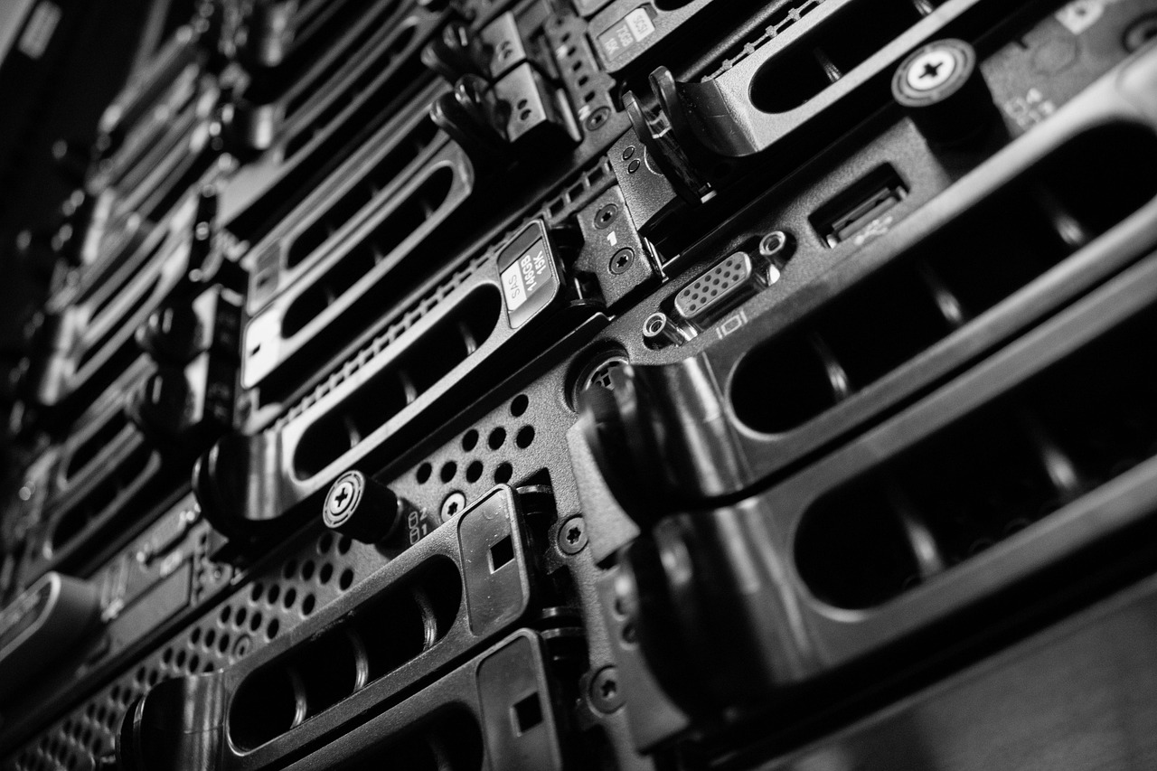 server room racks with blinking lights